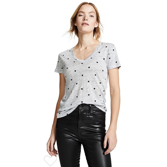 Rails The Cara V Neck Tee- White with Blue Stars